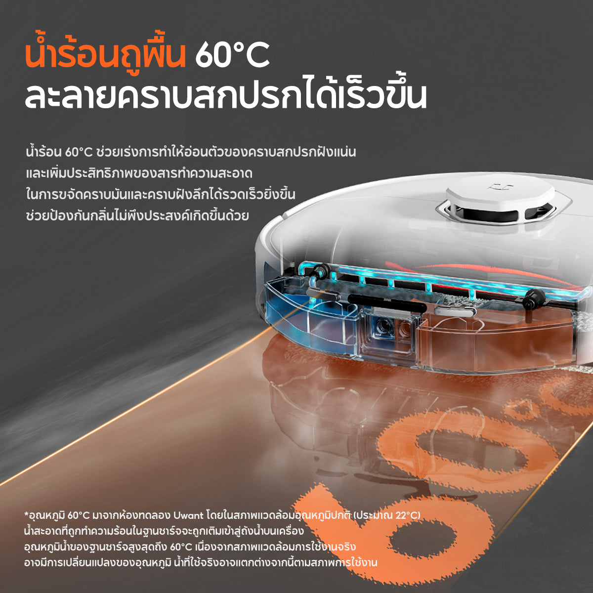 Uwant U300 Robot Vacuum and Mop Cleaner หุ่นยนต์ดูดฝุ่น ถูพื้น ซักผ้าถู อบผ้าแห้ง