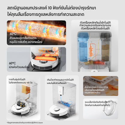 Uwant U300 Robot Vacuum and Mop Cleaner หุ่นยนต์ดูดฝุ่น ถูพื้น ซักผ้าถู อบผ้าแห้ง