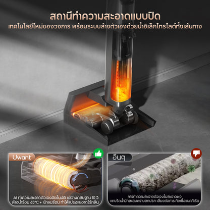 [New] Uwant D500 Pro Wet and Dry Vacuum เครื่องล้างพื้นดูดฝุ่น ดูดน้ำ ถูพื้น สถานีฐานแบบดันเข้า จบในเครื่องเดียว