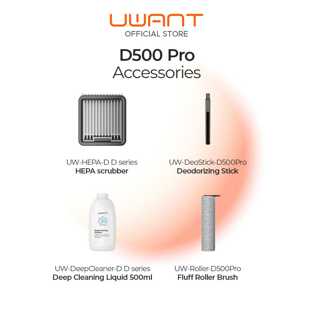 Uwant D500 Pro Accessories | อุปกรณ์เสริมหุ่นยนต์ดูดฝุ่น